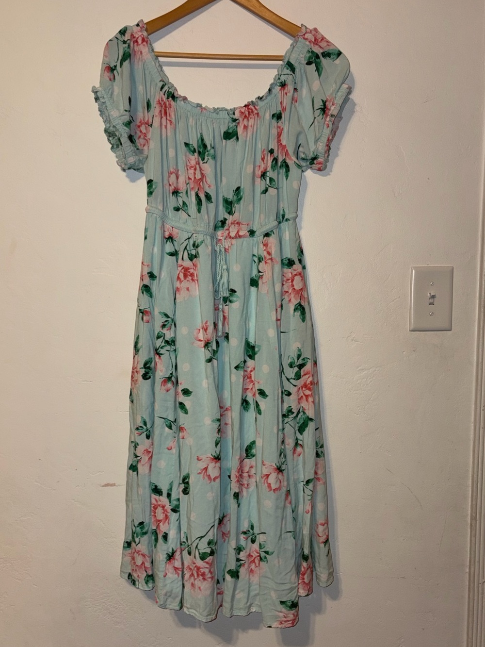 torrid Mint Floral Off-Shoulder Midi Dress